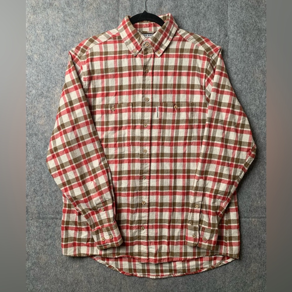 Over Under Men Size Large long sleeve plaid‎ button down shirt